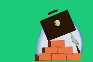 piirroskuva, jossa salkku.